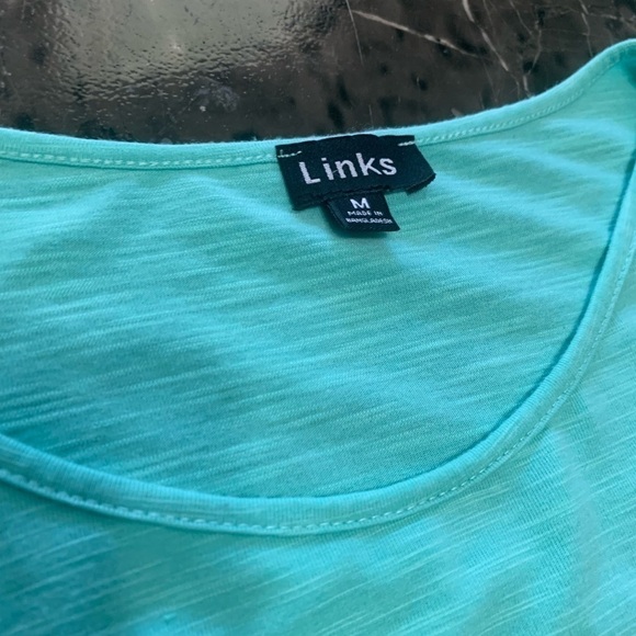 Links women’s Short Sleeves Cold Shoulder T-Shirt turquoise size medium - Picture 5 of 12